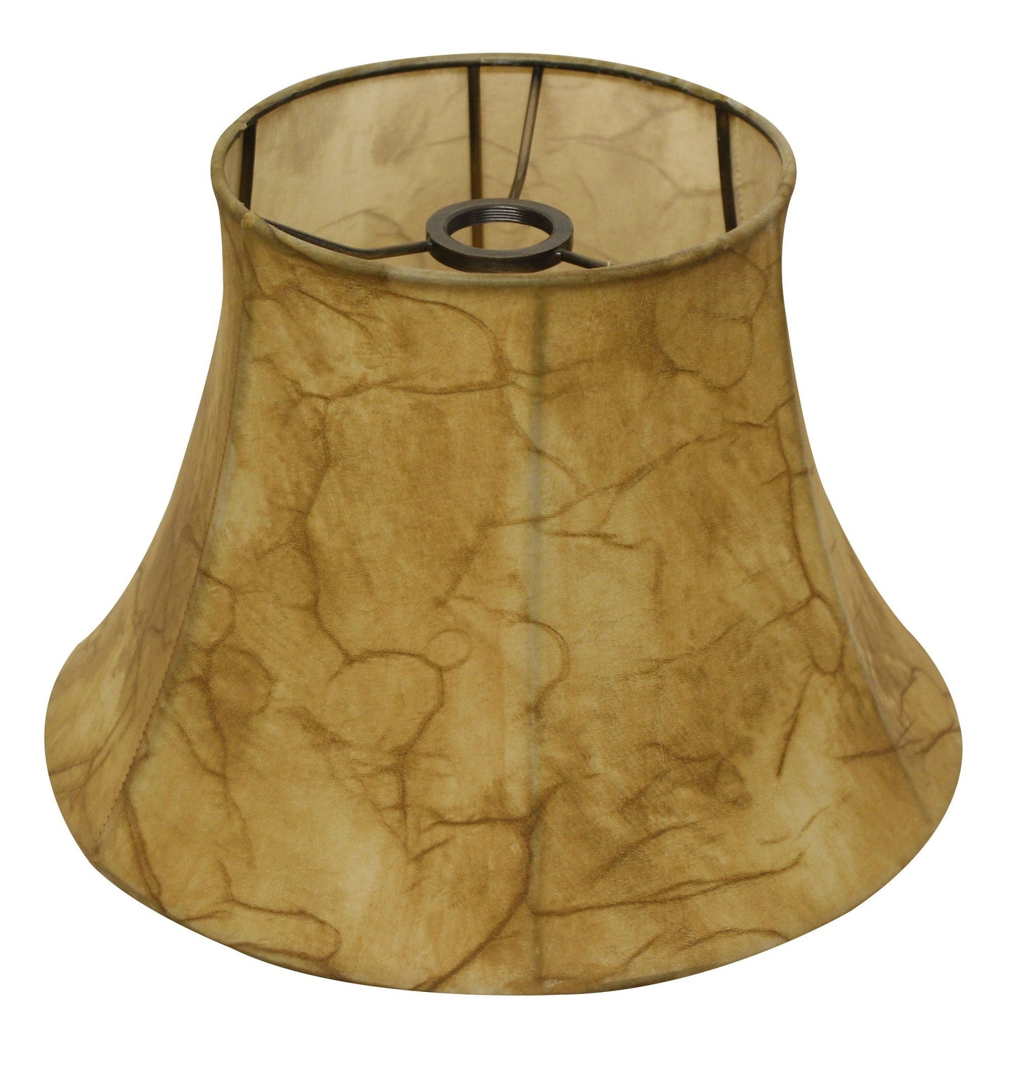 HomeRoots 12" Shallow Drum Parchment Lampshade in Antique Parchment Finish