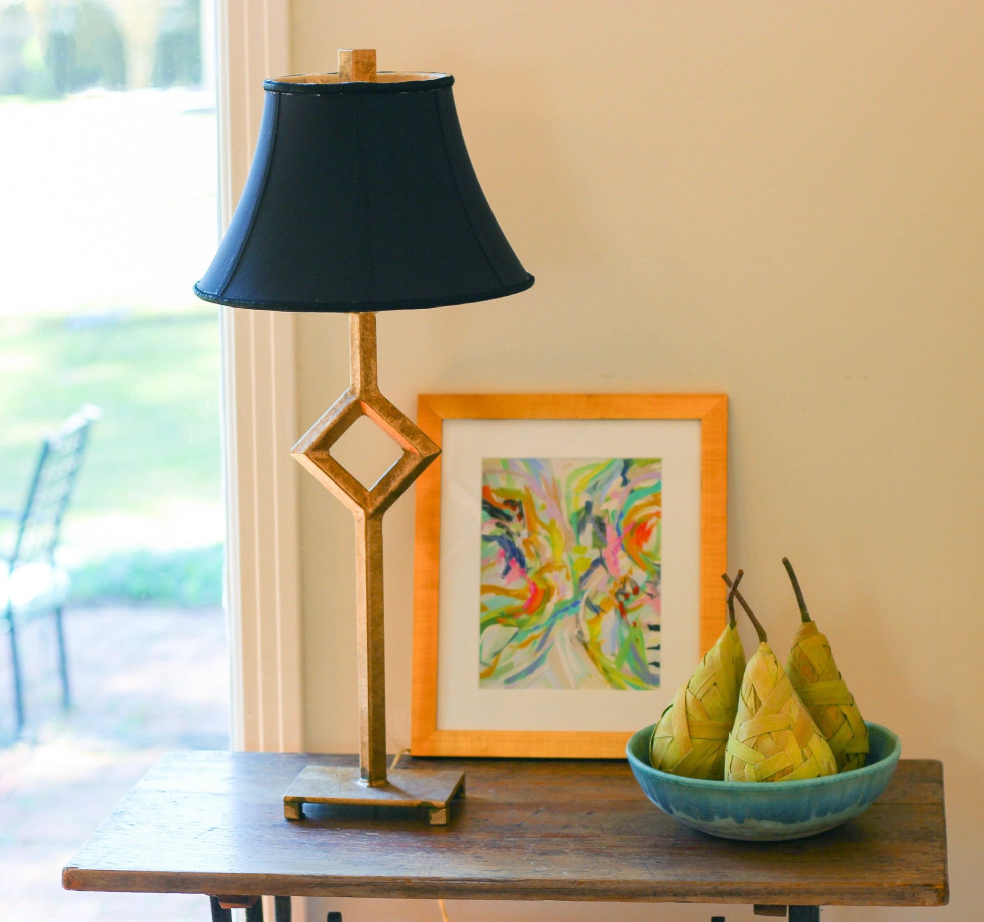 HomeRoots 12" Slanted Bell Paperback Shantung Lampshade in Black Finish