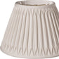 HomeRoots 12" Slanted Bell Smocked Paperback Shantung Lampshade in Cream Finish