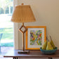 HomeRoots 12" Slanted Bell Smocked Paperback Shantung Lampshade in Vintage Gold Finish