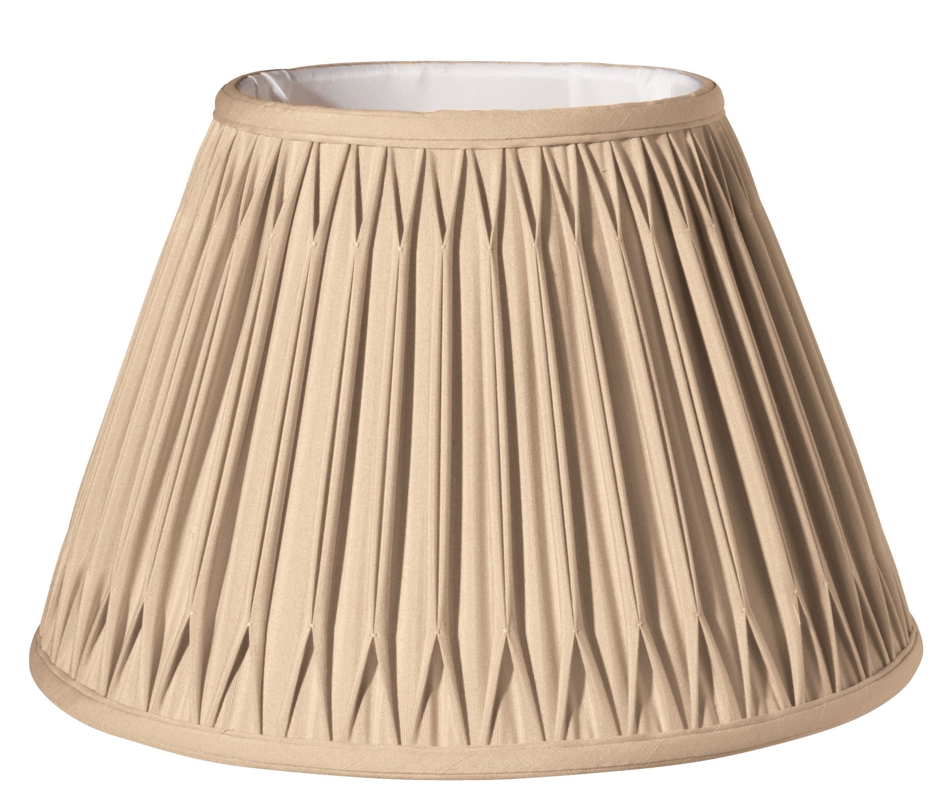 HomeRoots 12" Slanted Bell Smocked Paperback Shantung Lampshade in Vintage Gold Finish