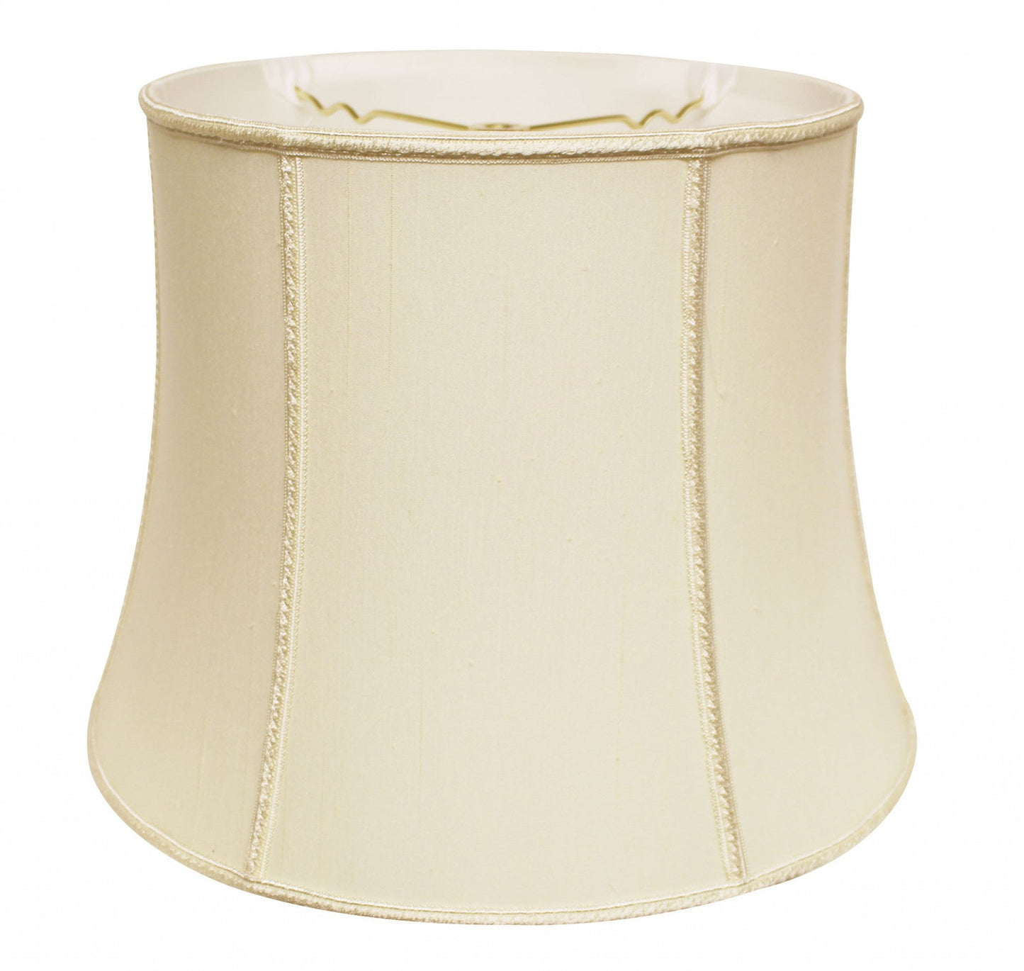 HomeRoots 12" Slanted Girdle Shantung Lampshade in Ivory Finish
