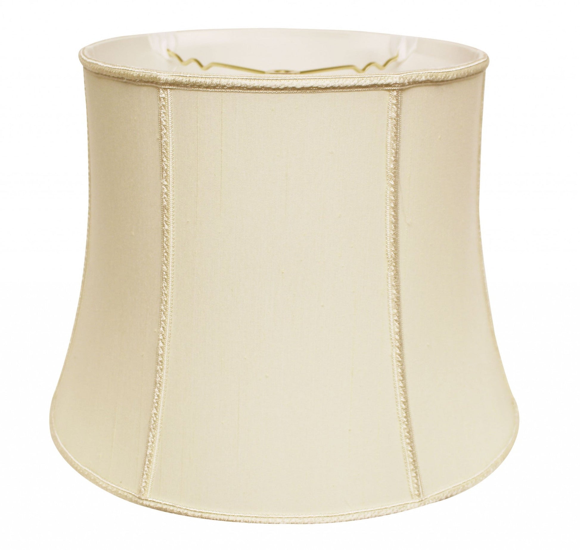 HomeRoots 12" Slanted Girdle Shantung Lampshade in Ivory Finish