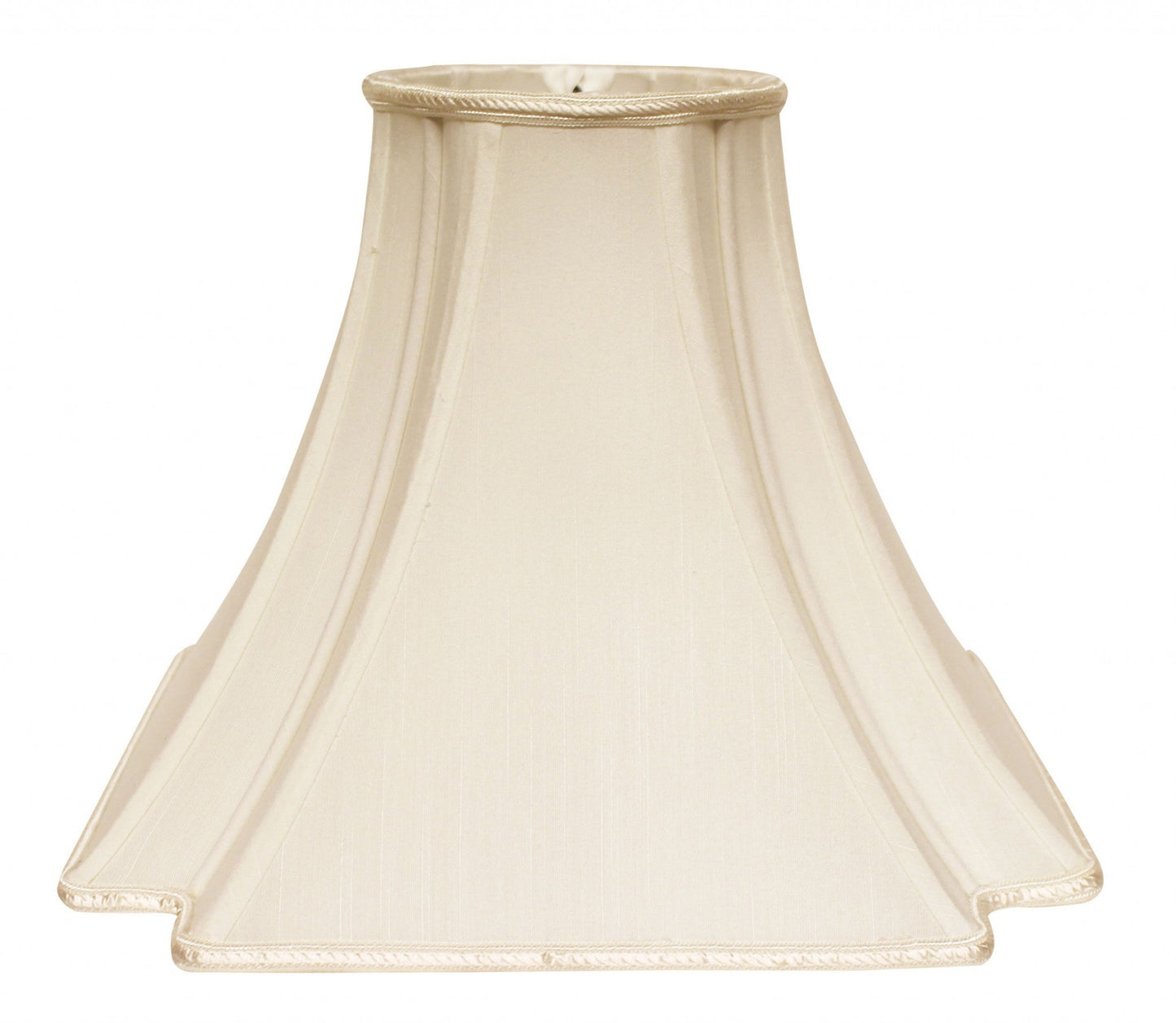 HomeRoots 12" Slanted Notch Square Shantung Lampshade in Ivory Finish