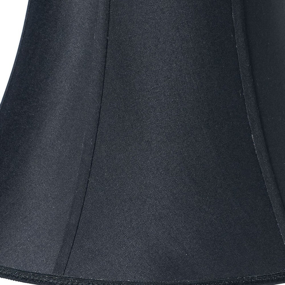 HomeRoots 12" Slanted Oval Paperback Shantung Lampshade in Black Finish With Bronze Lining