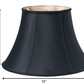 HomeRoots 12" Slanted Oval Paperback Shantung Lampshade in Black Finish With Bronze Lining