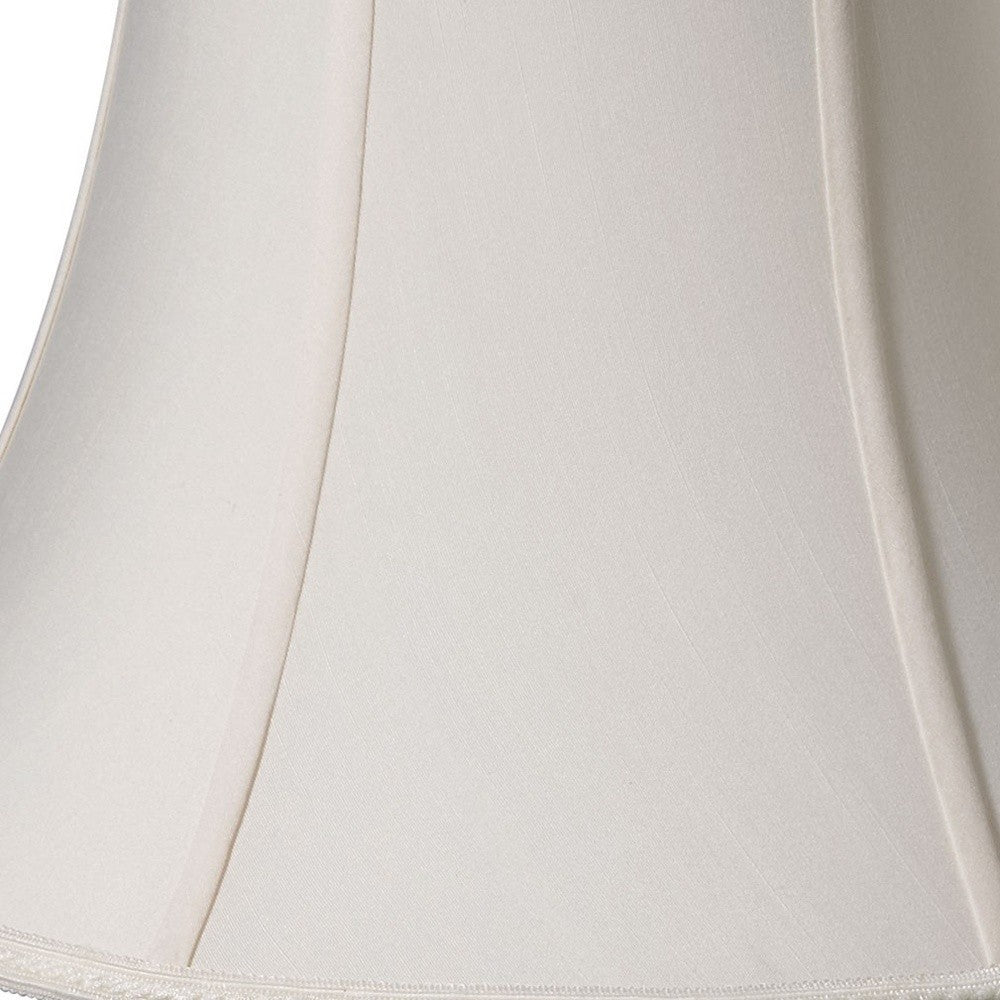 HomeRoots 12" Slanted Oval Paperback Shantung Lampshade in Cream Finish