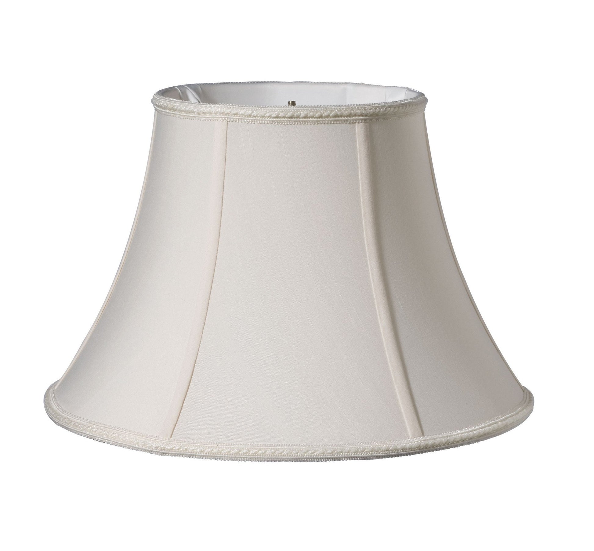 HomeRoots 12" Slanted Oval Paperback Shantung Lampshade in Cream Finish