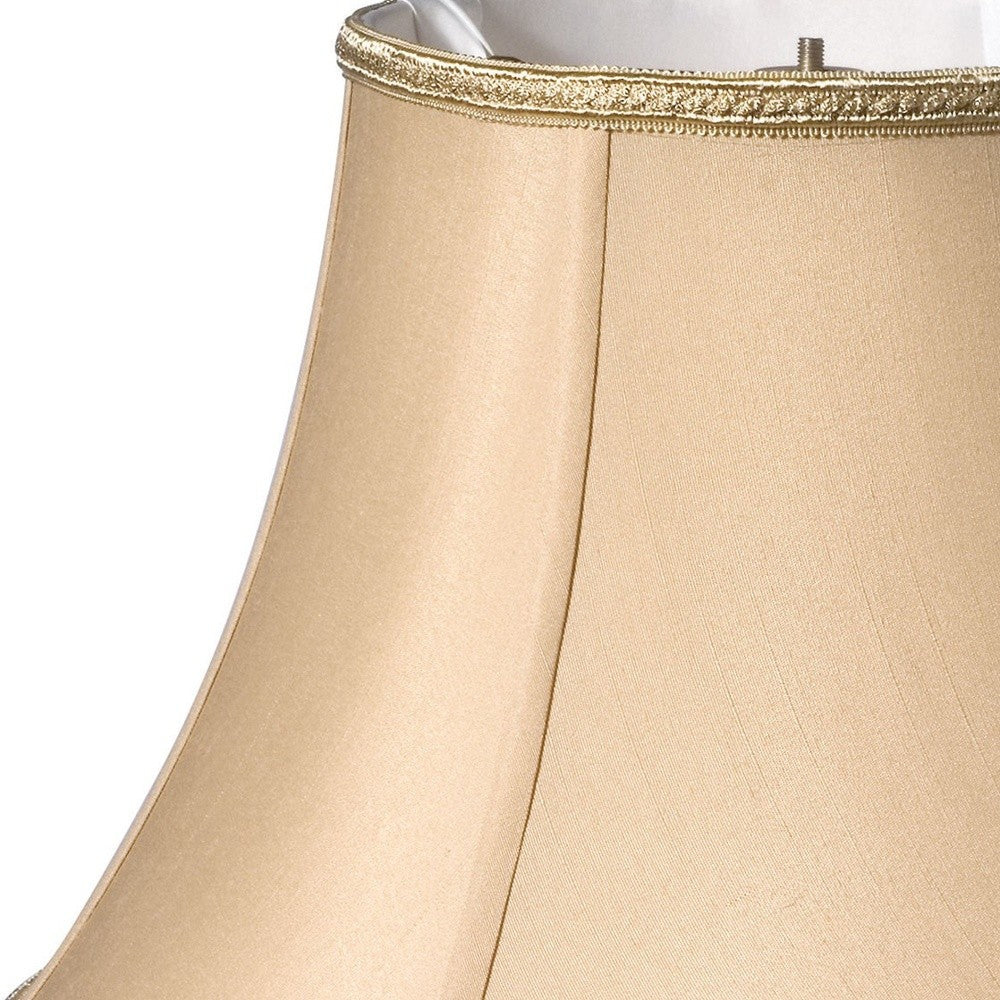 HomeRoots 12" Slanted Oval Paperback Shantung Lampshade in Vintage Gold Finish