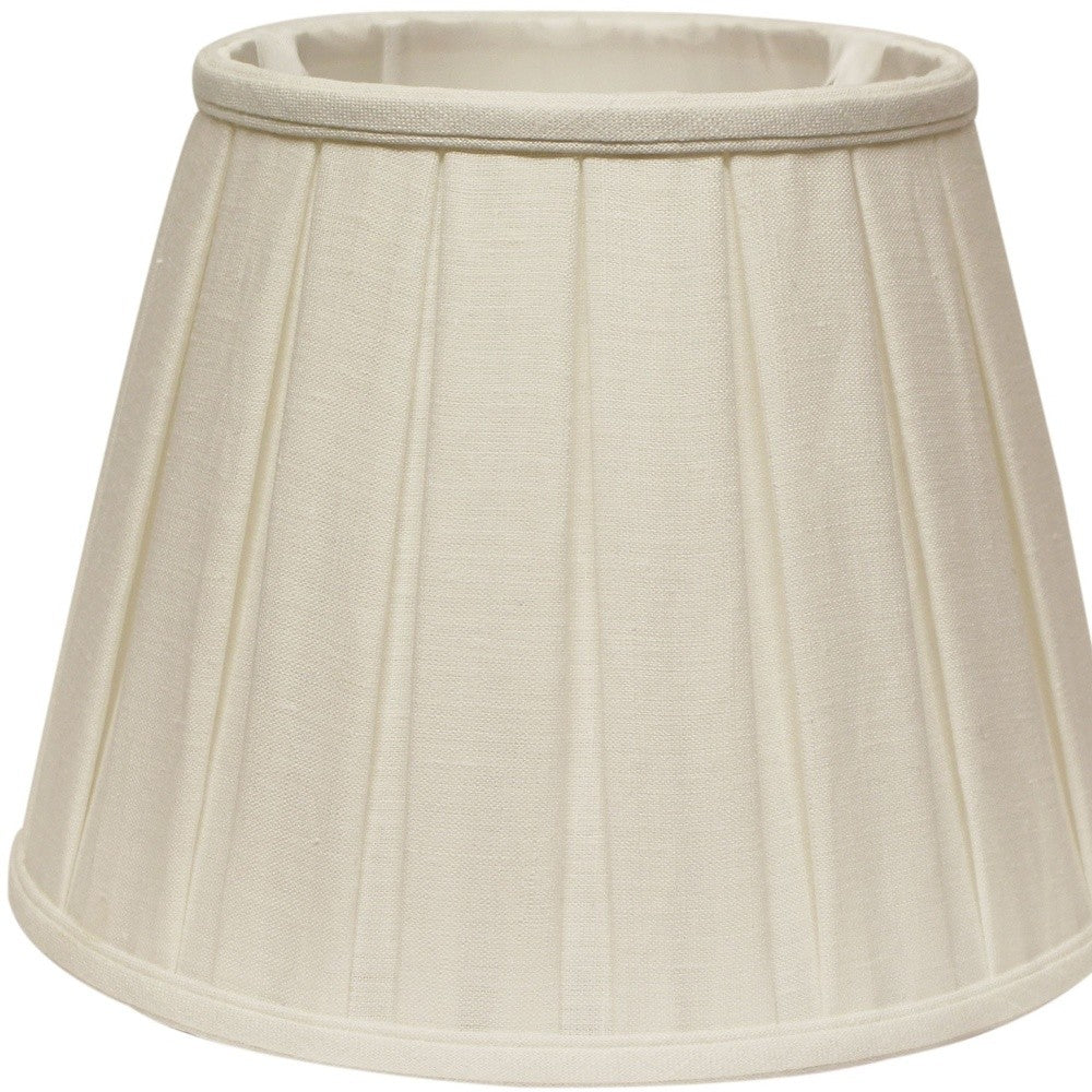 HomeRoots 12" Slanted Paperback Linen Lampshade With Box Pleat in White Finish