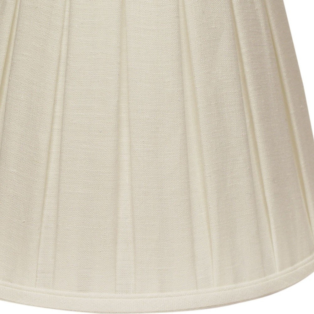 HomeRoots 12" Slanted Paperback Linen Lampshade With Box Pleat in White Finish