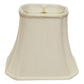 HomeRoots 12" Slanted Rectange Bell Monay Shantung Lampshade in White Finish