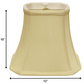 HomeRoots 12" Slanted Rectangle Bell Monay Shantung Lampshade in Antique White Finish