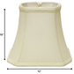 HomeRoots 12" Slanted Rectangle Bell Monay Shantung Lampshade in Ivory Finish