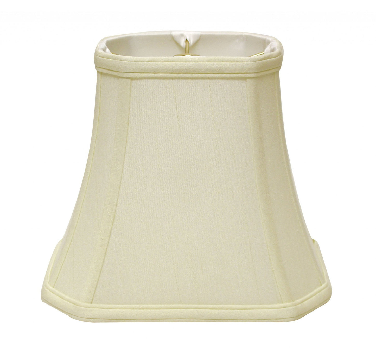 HomeRoots 12" Slanted Rectangle Bell Monay Shantung Lampshade in Ivory Finish