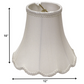 HomeRoots 12" Slanted Scallop Bell Monay Shantung Lampshade in White Finish