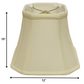 HomeRoots 12" Slanted Square Bell Monay Shantung Lampshade in Ivory Finish