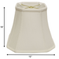 HomeRoots 12" Slanted Square Bell Monay Shantung Lampshade in White Finish