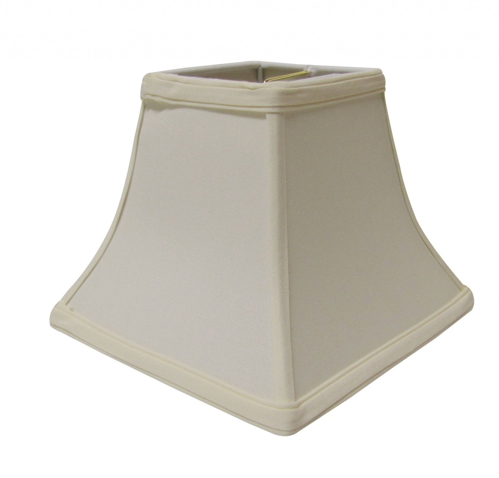 HomeRoots 12" Square Bell No Slub Lampshade in Ivory Finish