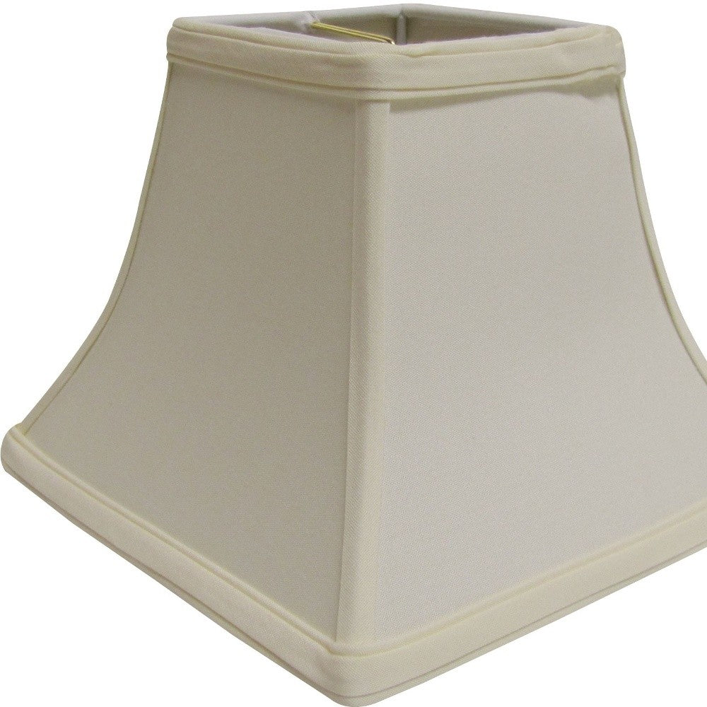HomeRoots 12" Square Bell No Slub Lampshade in Ivory Finish