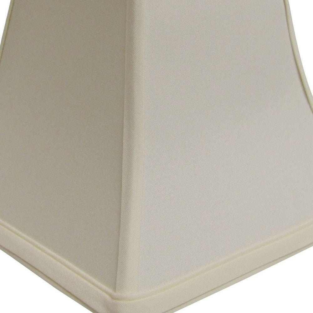 HomeRoots 12" Square Bell No Slub Lampshade in Ivory Finish