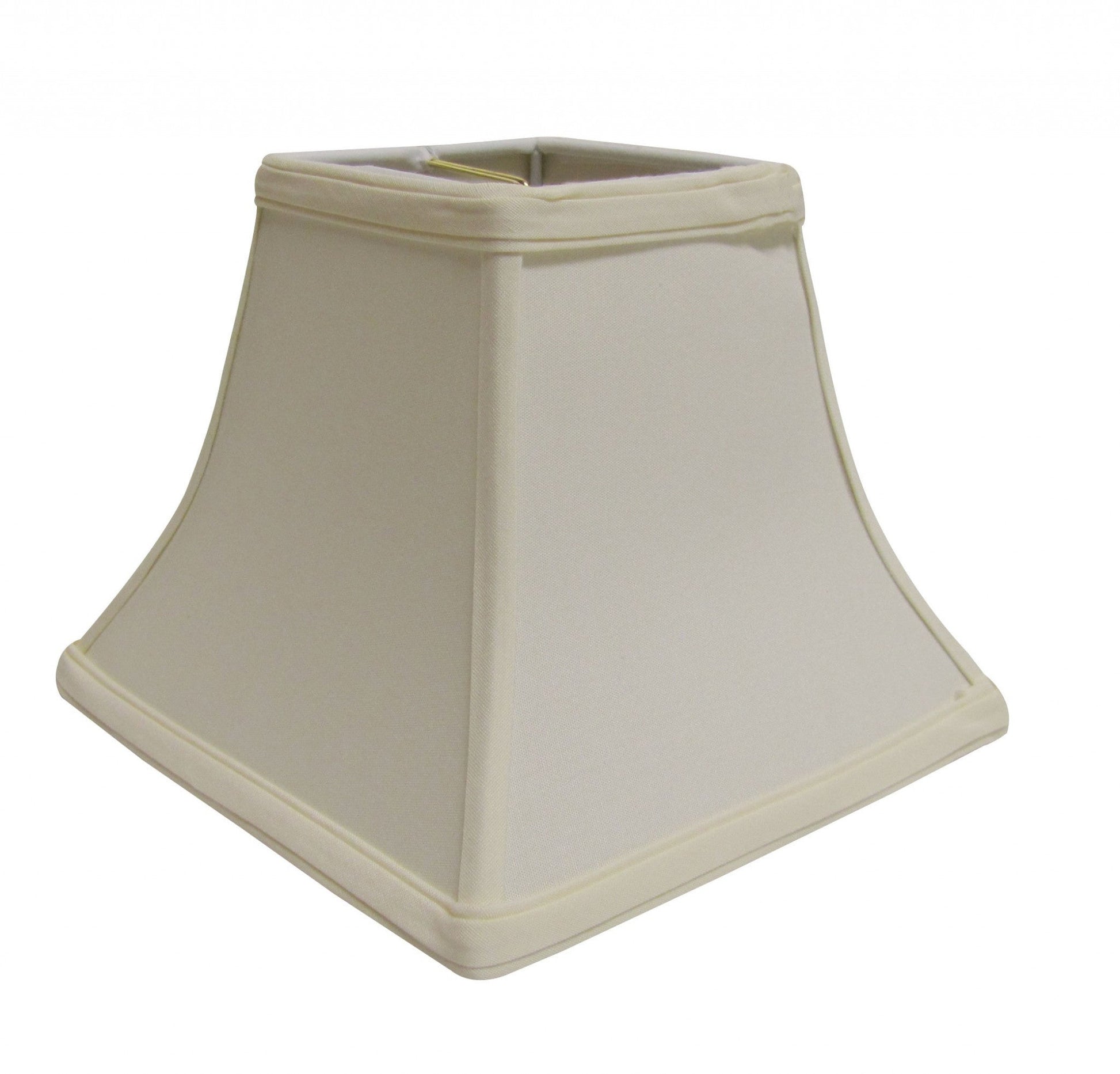 HomeRoots 12" Square Bell No Slub Lampshade in Ivory Finish