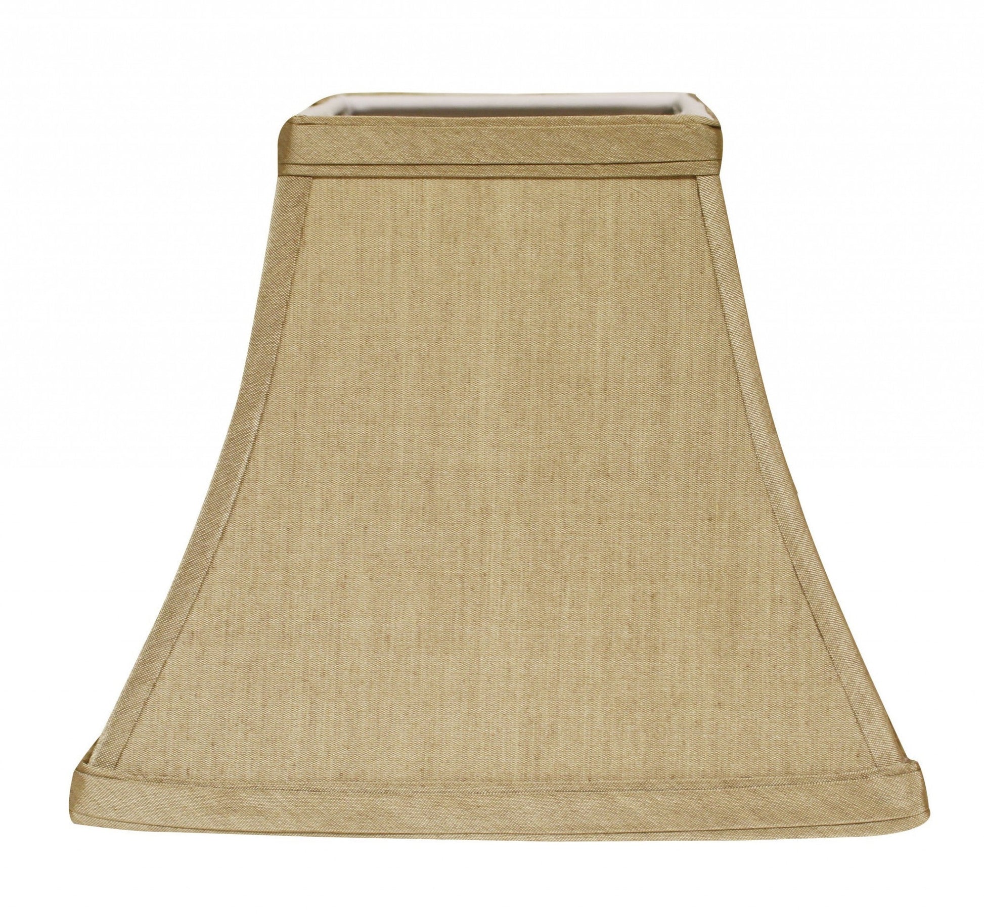 HomeRoots 12" Square Bell No Slub Lampshade in Pale Brown Finish