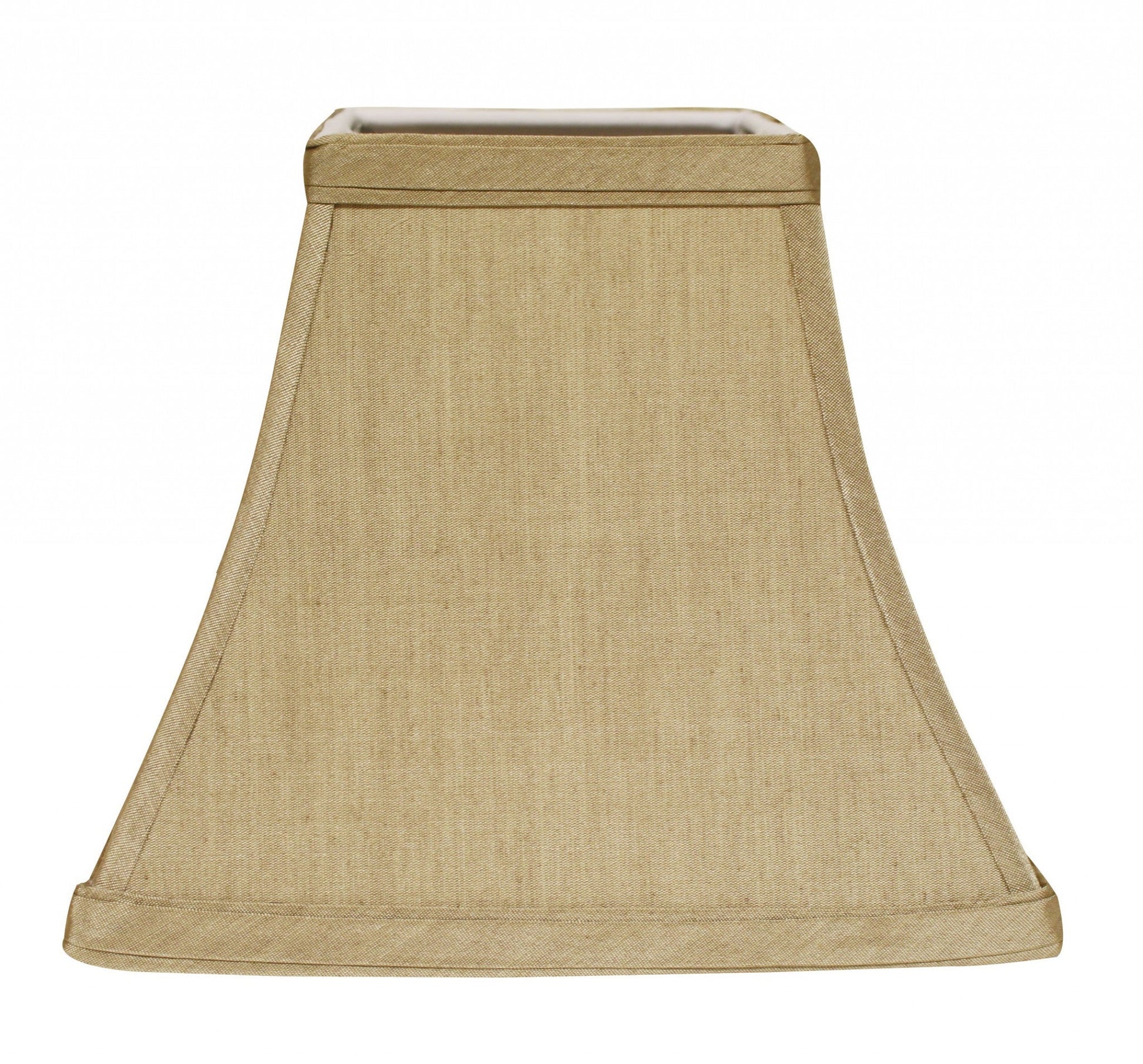 HomeRoots 12" Square Bell No Slub Lampshade in Pale Brown Finish