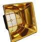 HomeRoots 12" Square Bell Shantung Lampshade in Black Finish With Gold Lining