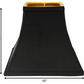 HomeRoots 12" Square Bell Shantung Lampshade in Black Finish With Gold Lining