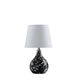 HomeRoots 12" Table Lamp With White Globe Shade and Black Finish