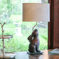 HomeRoots 12" Throwback Oval Linen Lampshade in Light Wheat Finish