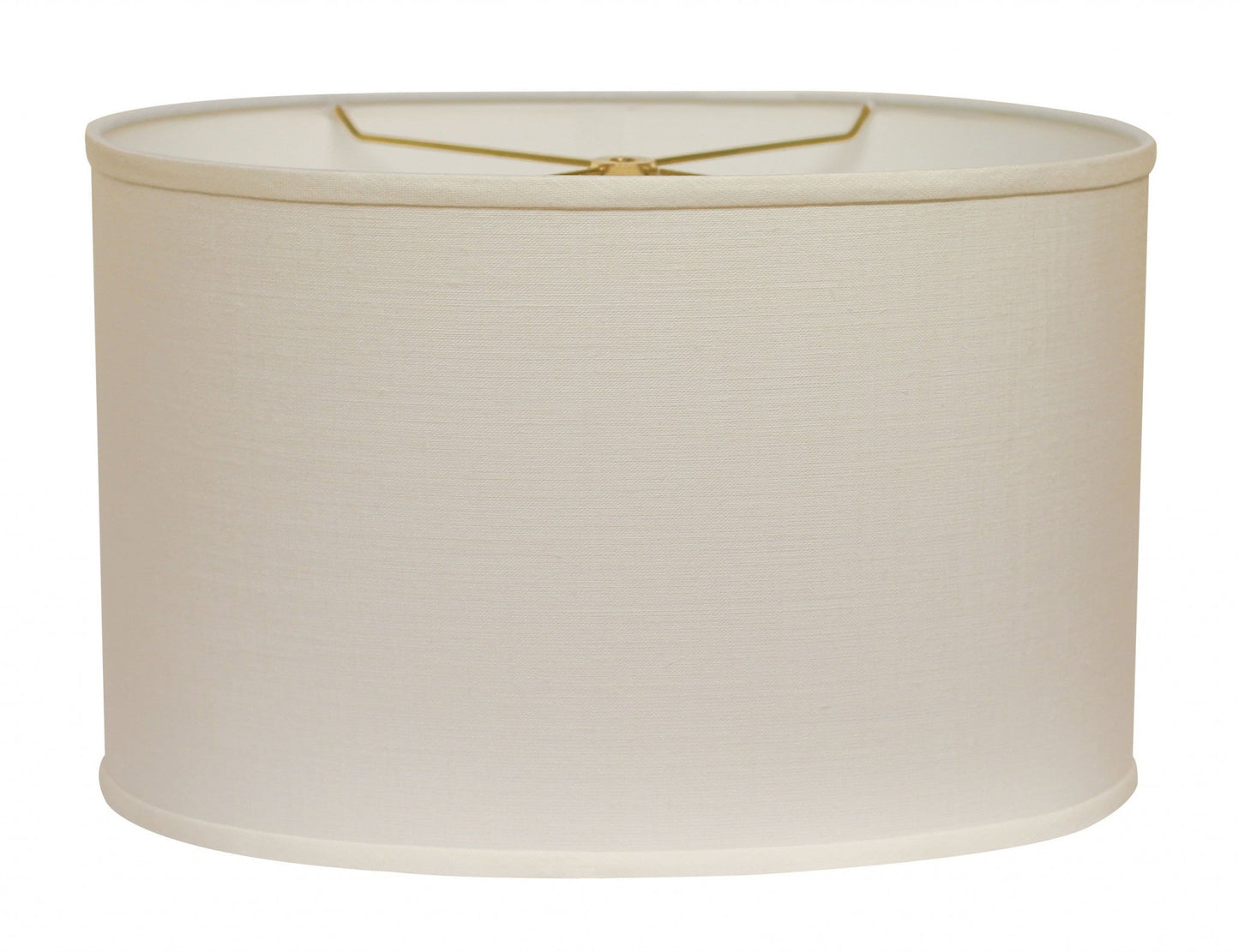HomeRoots 12" Throwback Oval Linen Lampshade in White Finish