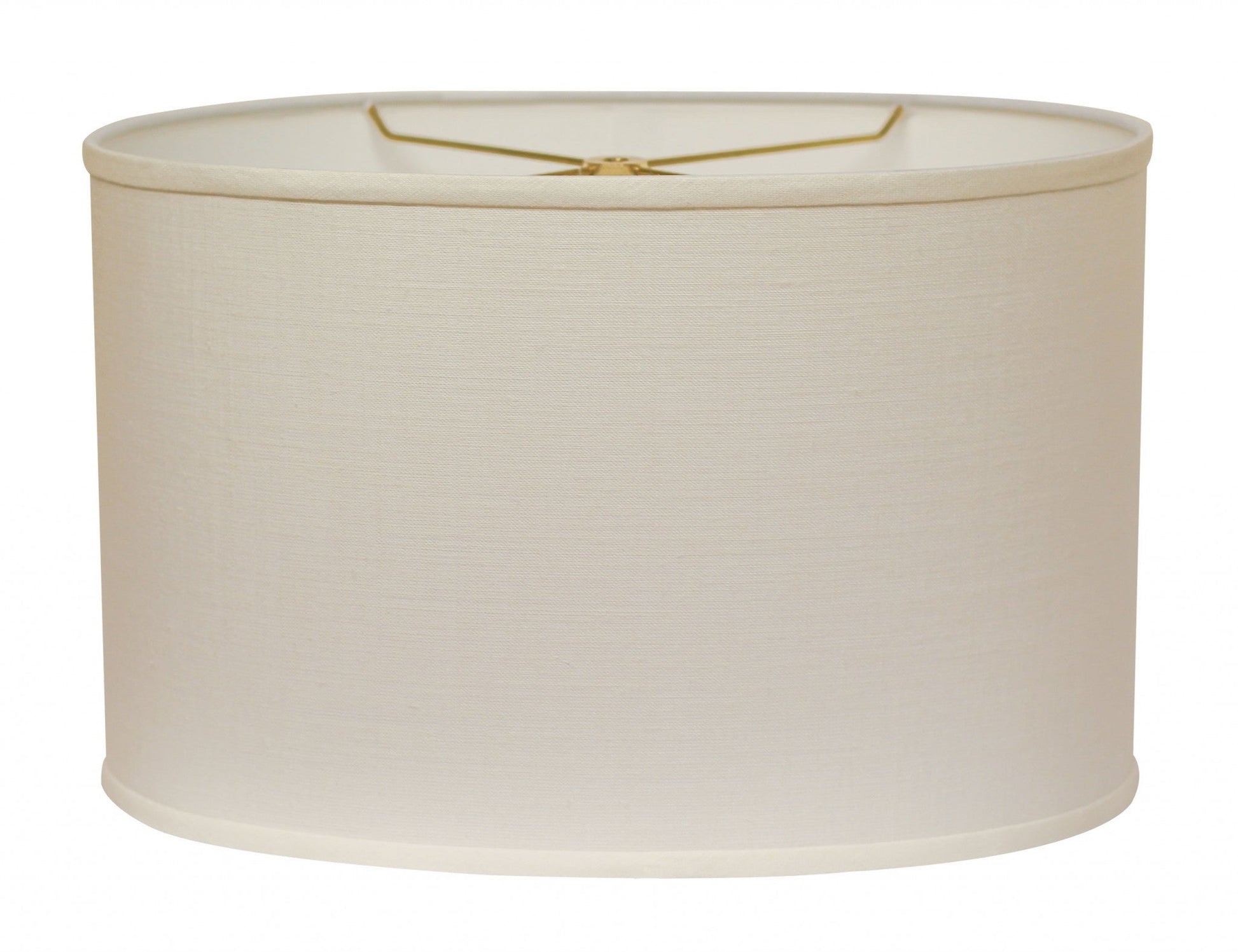 HomeRoots 12" Throwback Oval Linen Lampshade in White Finish