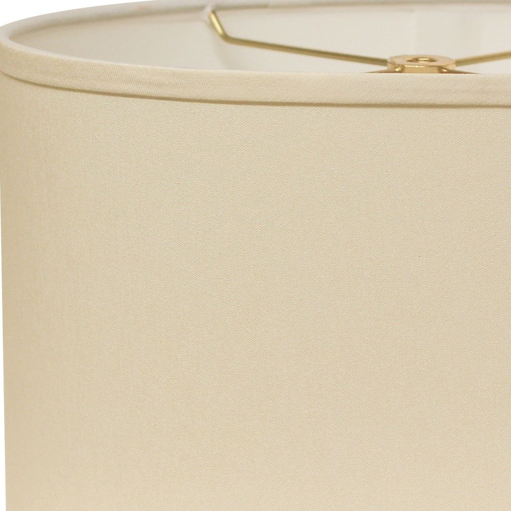 HomeRoots 12" Throwback Oval No Slub Lampshade in Ivory Finish