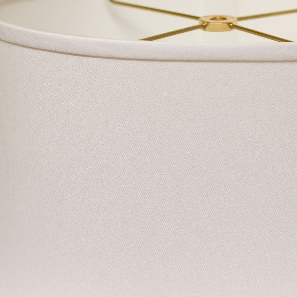 HomeRoots 12" Throwback Oval No Slub Lampshade in White Finish