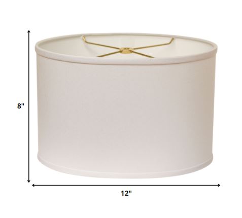 HomeRoots 12" Throwback Oval No Slub Lampshade in White Finish