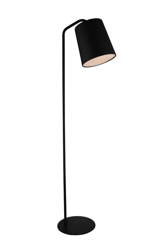 HomeRoots 12" x 12" x 73" Carbon Floor Lamp in Black Finish