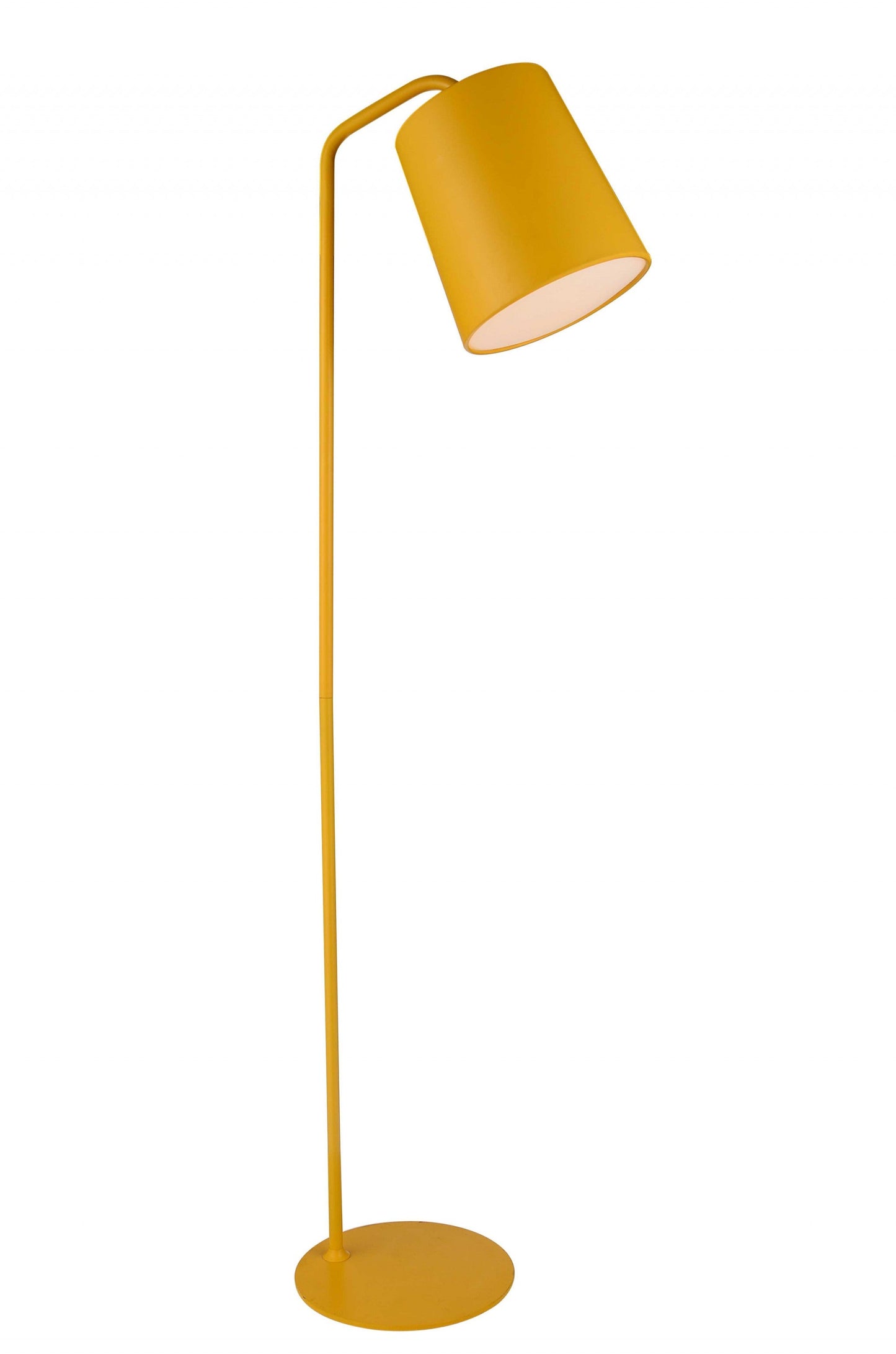 HomeRoots 12" x 12" x 73" Carbon Floor Lamp in Yellow Finish
