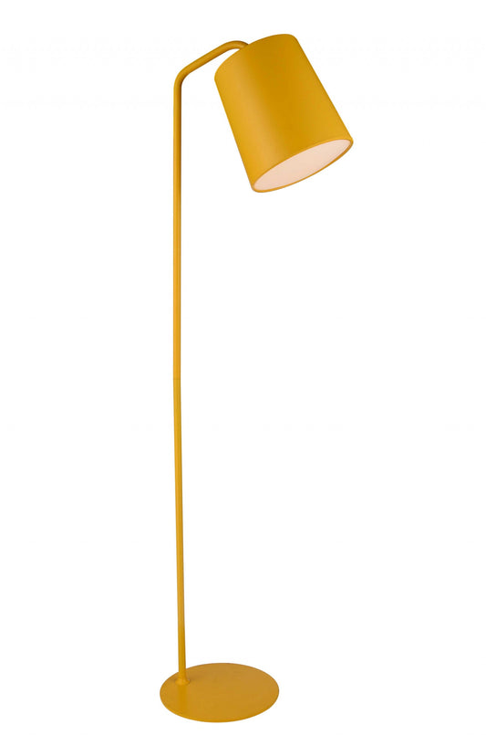 HomeRoots 12" x 12" x 73" Carbon Floor Lamp in Yellow Finish