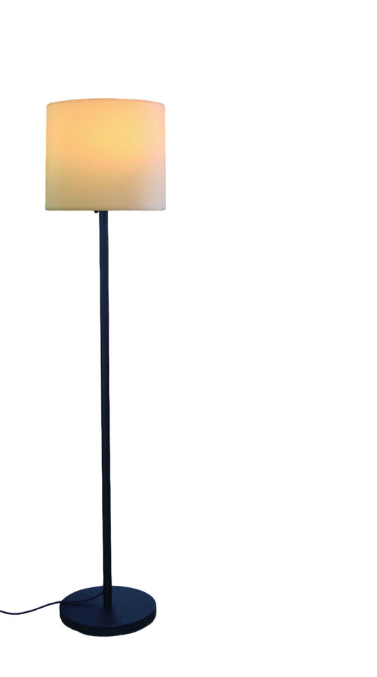HomeRoots 12" x 13" x 60" Metal Floor Lamp in Black and White Finish