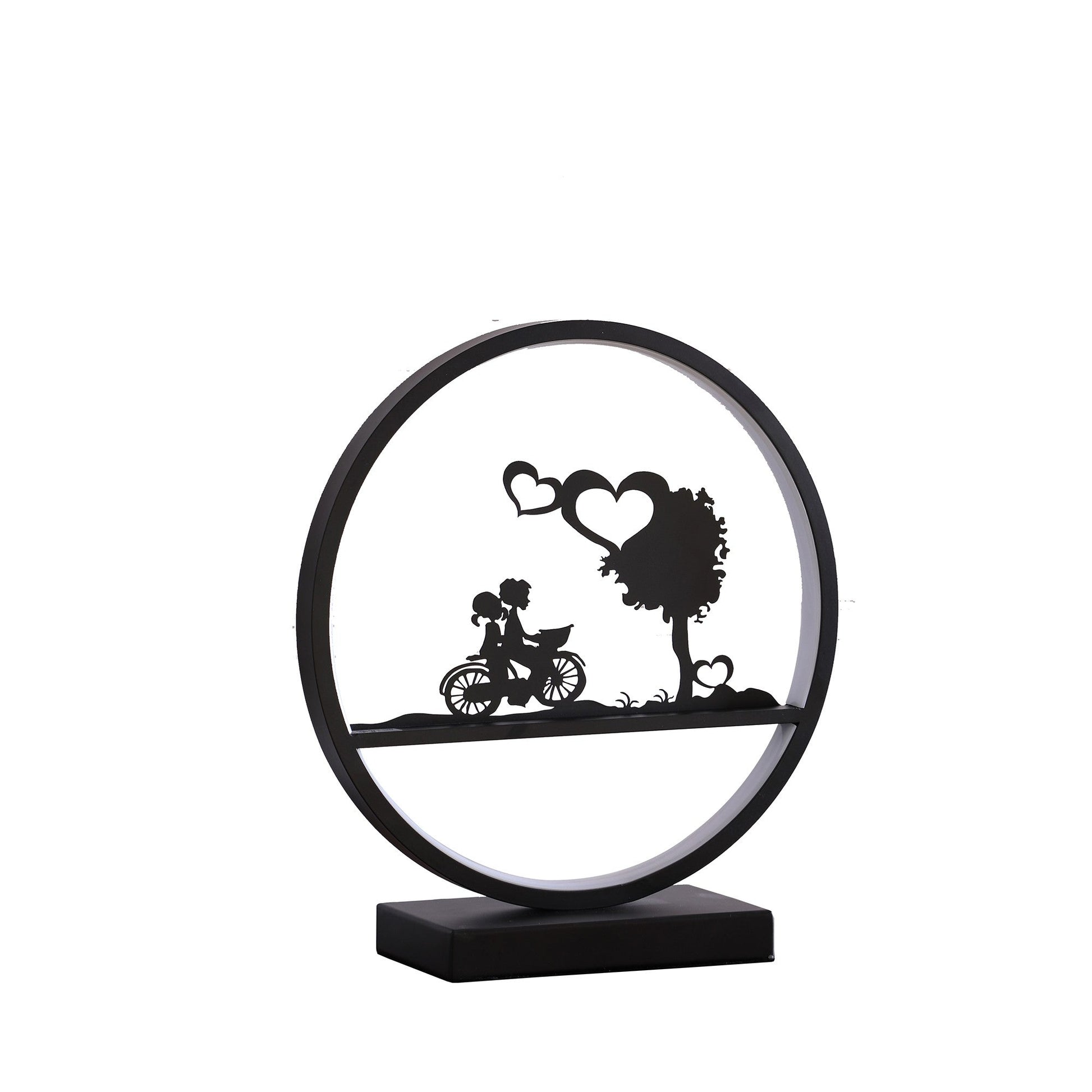 HomeRoots 13" Bedside LED Table Lamp in Black Finish