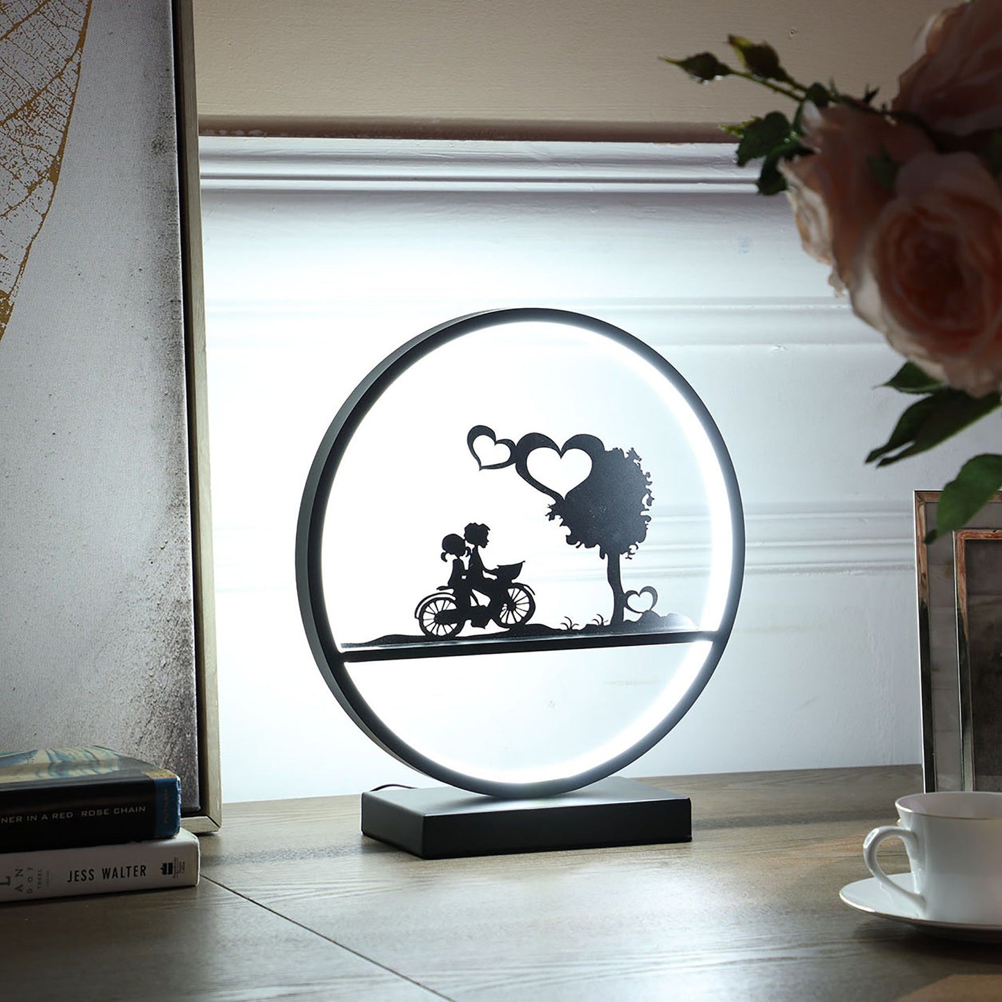 HomeRoots 13" Bedside LED Table Lamp in Black Finish