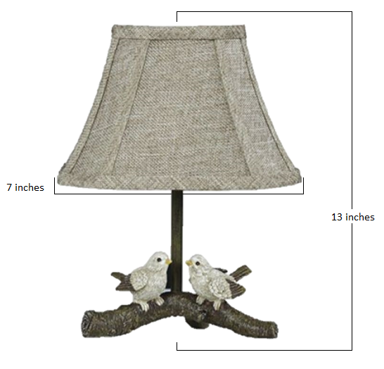HomeRoots 13" Bedside Table Lamp With Tan Empire Shade and Brown Finish