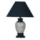 HomeRoots 13" Black Ceramic Bedside Table Lamp With Black Shade