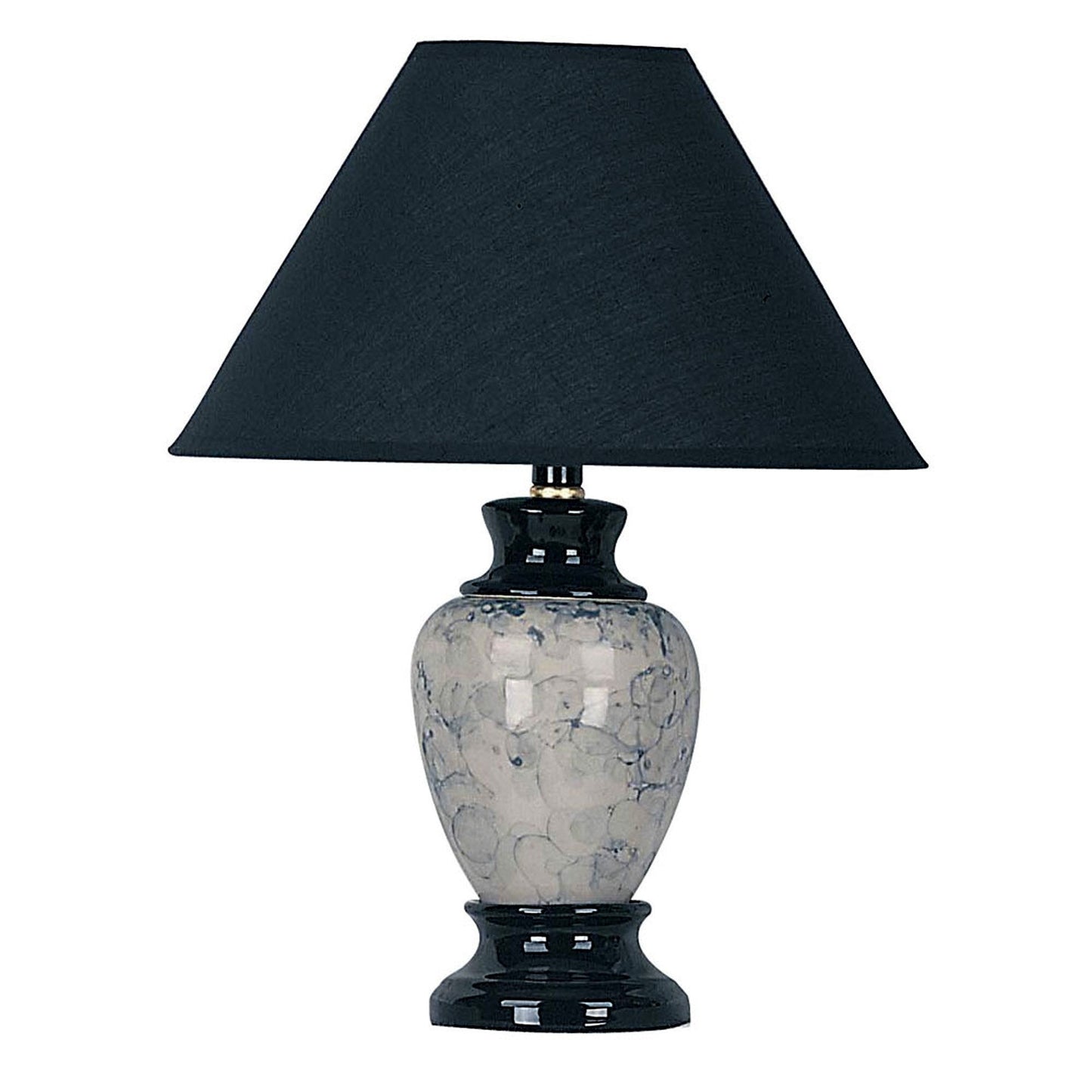 HomeRoots 13" Black Ceramic Bedside Table Lamp With Black Shade
