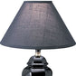 HomeRoots 13" Black Ceramic Bedside Table Lamp With Black Shade