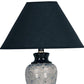 HomeRoots 13" Black Ceramic Bedside Table Lamp With Black Shade