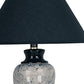 HomeRoots 13" Black Ceramic Bedside Table Lamp With Black Shade