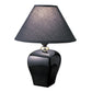 HomeRoots 13" Black Ceramic Bedside Table Lamp With Black Shade